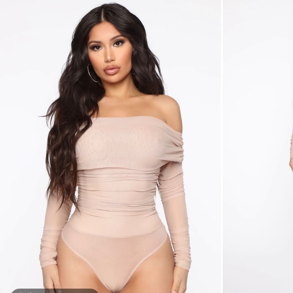 Brand New never worn off the shoulder ruched body suit - Picture 2 of 2